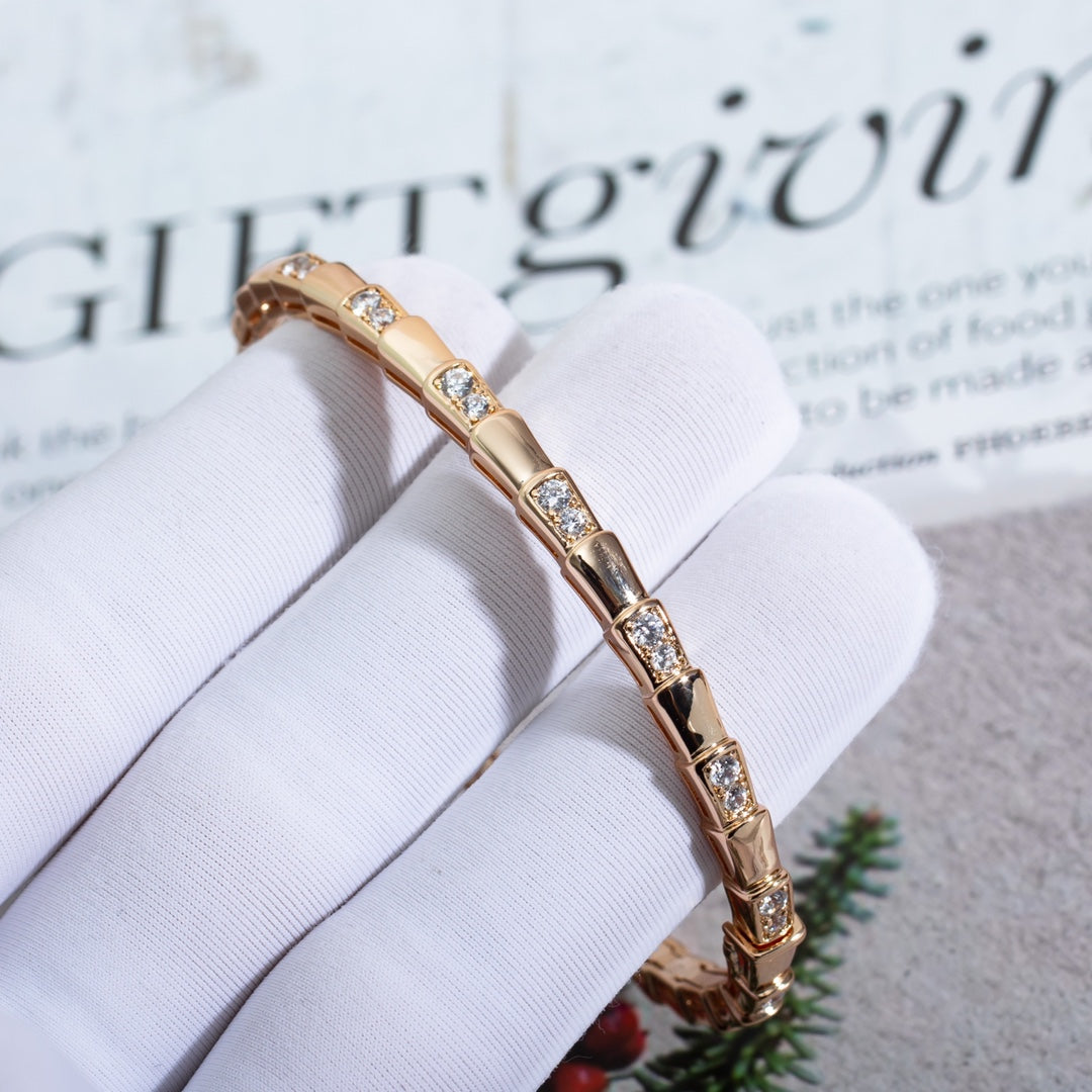 [✨ROSE💎]SERPENTI SMALL BRACELET PINK GOLD DIAMOND