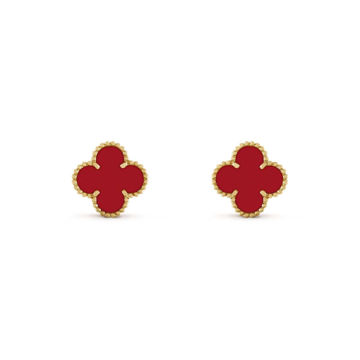 [✨ROSE💎]CLOVER MINI 9.5MM CARNELIAN EARRINGS