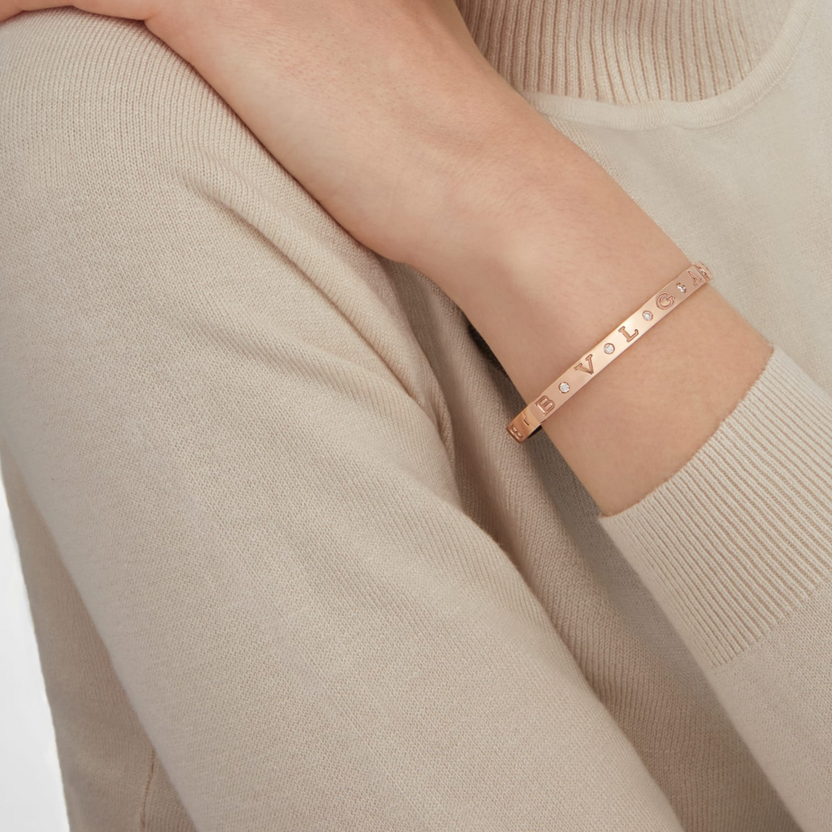 [✨ROSE💎]ZERO 1 PINK GOLD 12 DIAMONDS BRACELET
