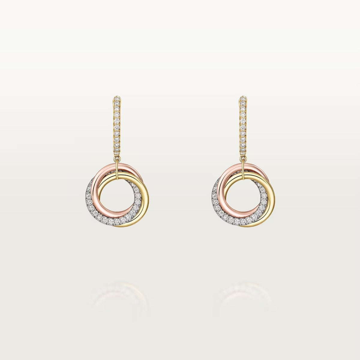 [✨ROSE💎]TRINITY HALF DIAMOND  EARRINGS