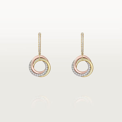 [✨ROSE💎]TRINITY HALF DIAMOND  EARRINGS