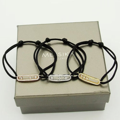 [✨ROSE💎]Care(Medium-3.5mm) pink cord pavé bracelet