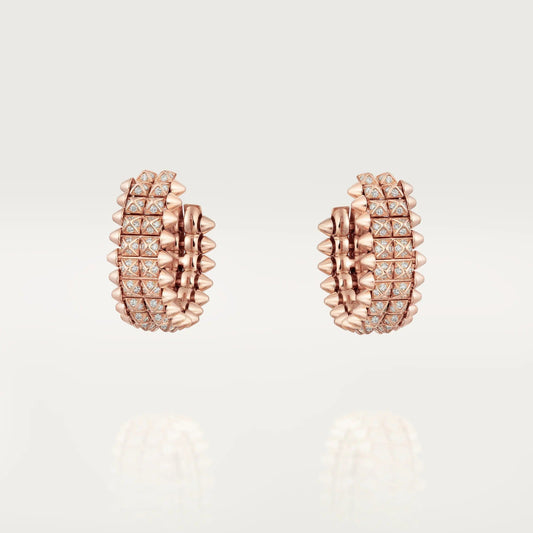 [✨ROSE💎]CLASH 9.2MM FULL DIAMOND DOUBLE ROW EARRINGS