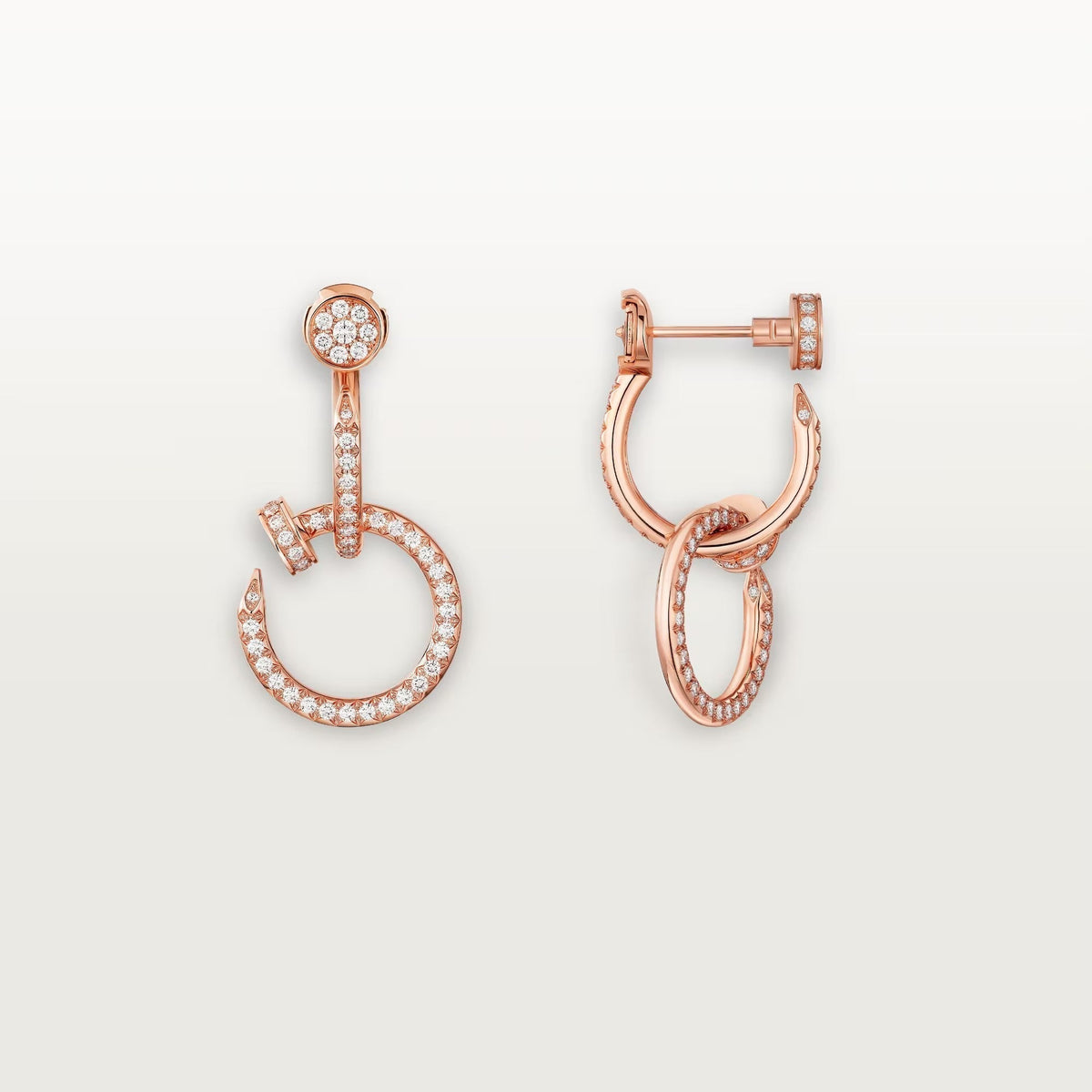 [✨ROSE💎]JUSTE FULL DIAMOND DOUBLE EARRINGS