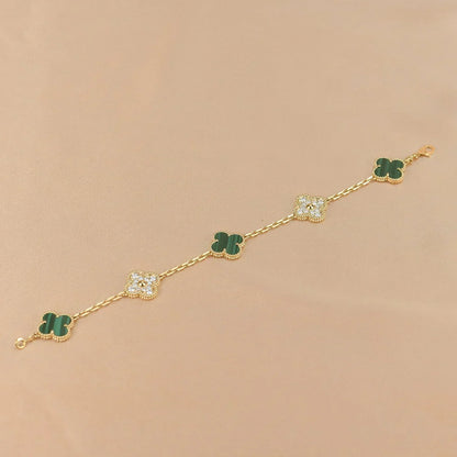 [✨ROSE💎] CLOVER 5 MOTIF MALACHITE BRACELET COLLECTION