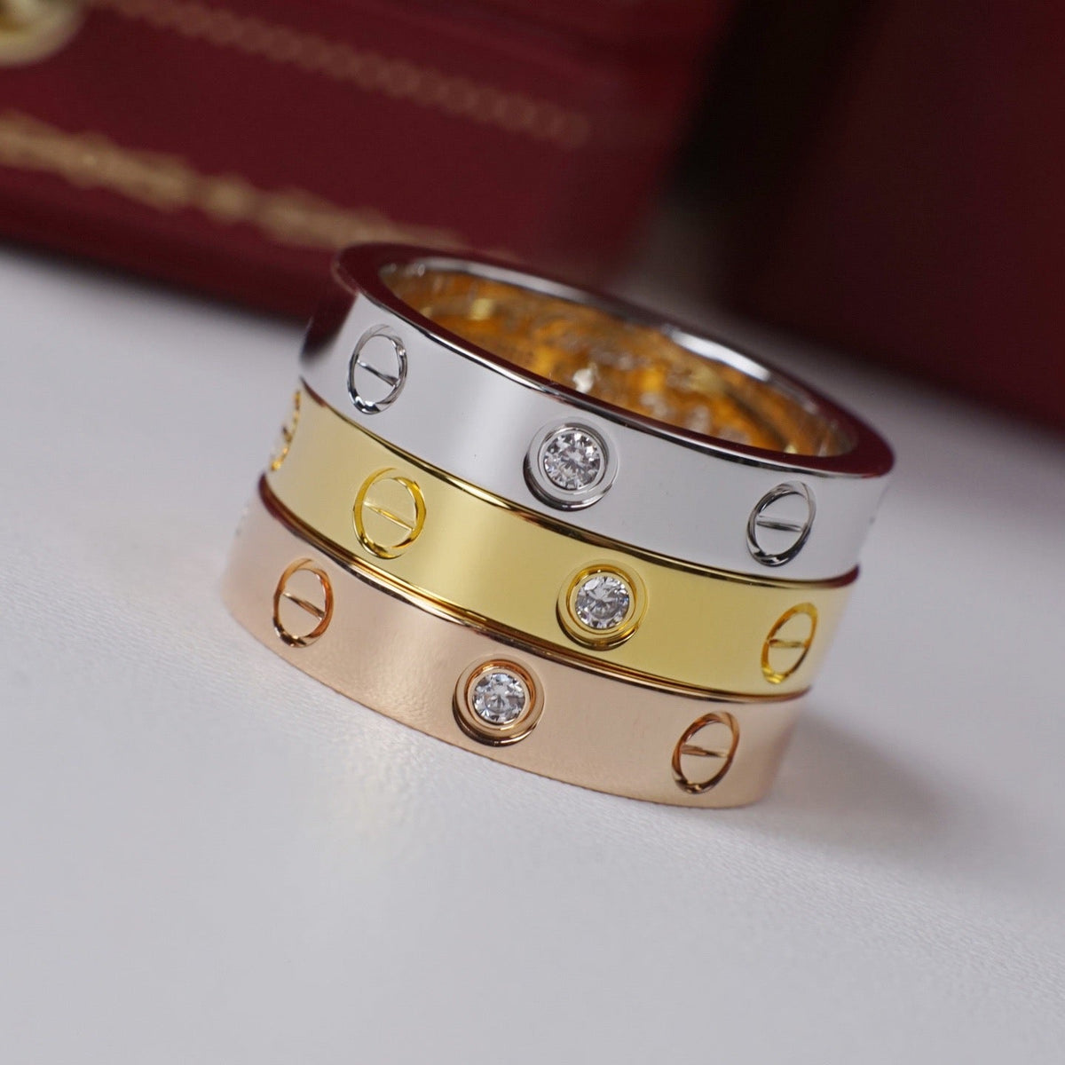 [✨ROSE💎]LOVE 4MM 1 DIAMOND RING