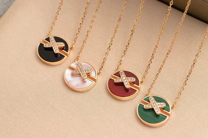 [✨ROSE💎]JEUX DE ROSE GOLD DIAMOND NECKLACE