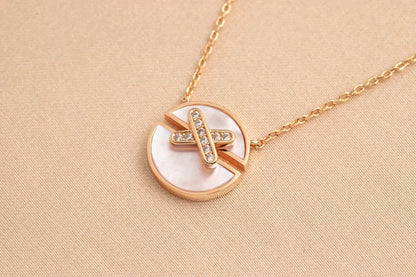 [✨ROSE💎]JEUX DE ROSE GOLD DIAMOND NECKLACE