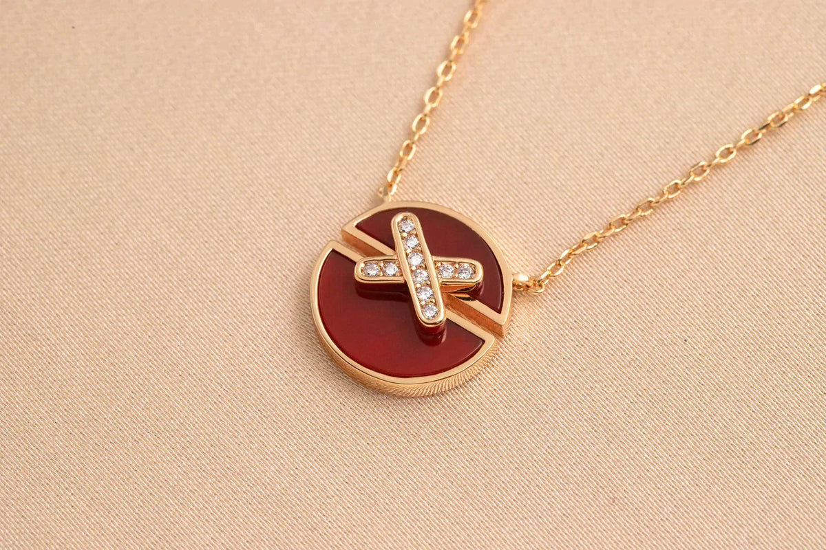 [✨ROSE💎]JEUX DE ROSE GOLD DIAMOND NECKLACE