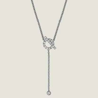 [✨ROSE💎]FINESSE SILVER DIAMOND NECKLACE