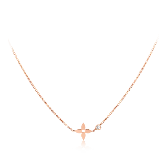 [✨ROSE💎]BLOSSOM PENDANT PINK GOLD AND DIAMOND
